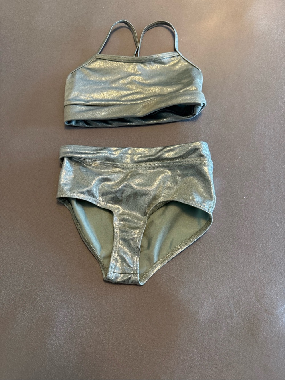 balera Metallic Silver Green Dancewear